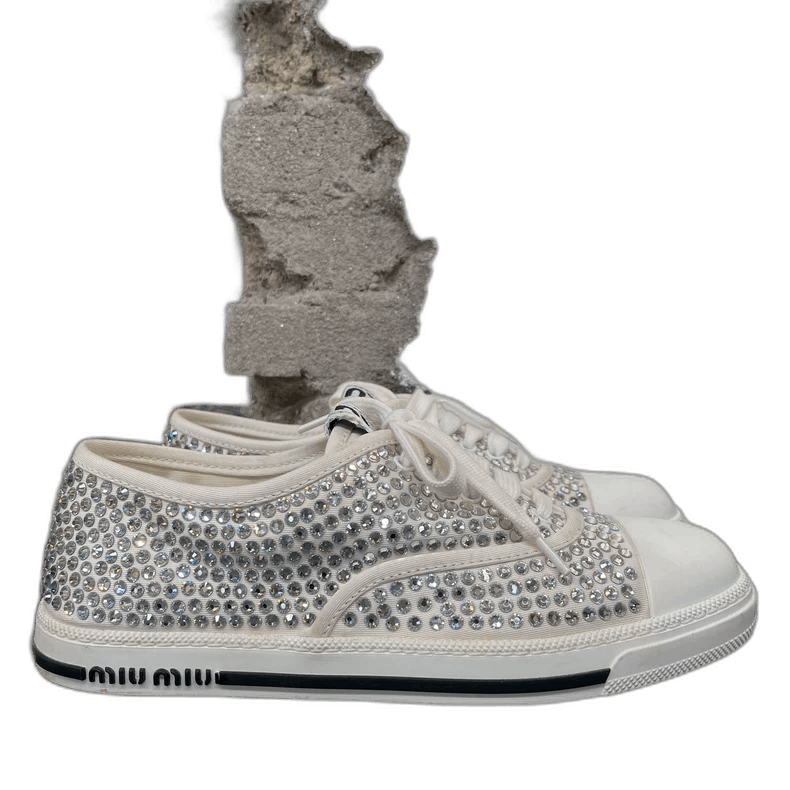 Prada Miumiu Rhinestone Sneakers Size 37.5-2506 Size US 7 / IT 37 - 1 Thumbnail