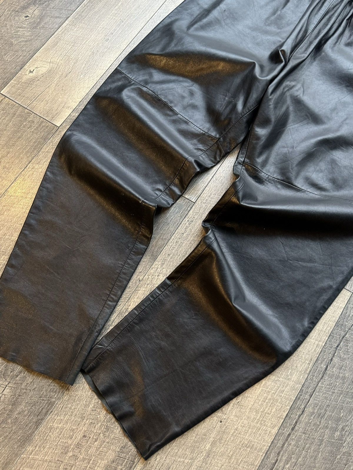 Celine Celine Black Lamb Leather Pants - Size 40 Size US 31 - 2 Thumbnail
