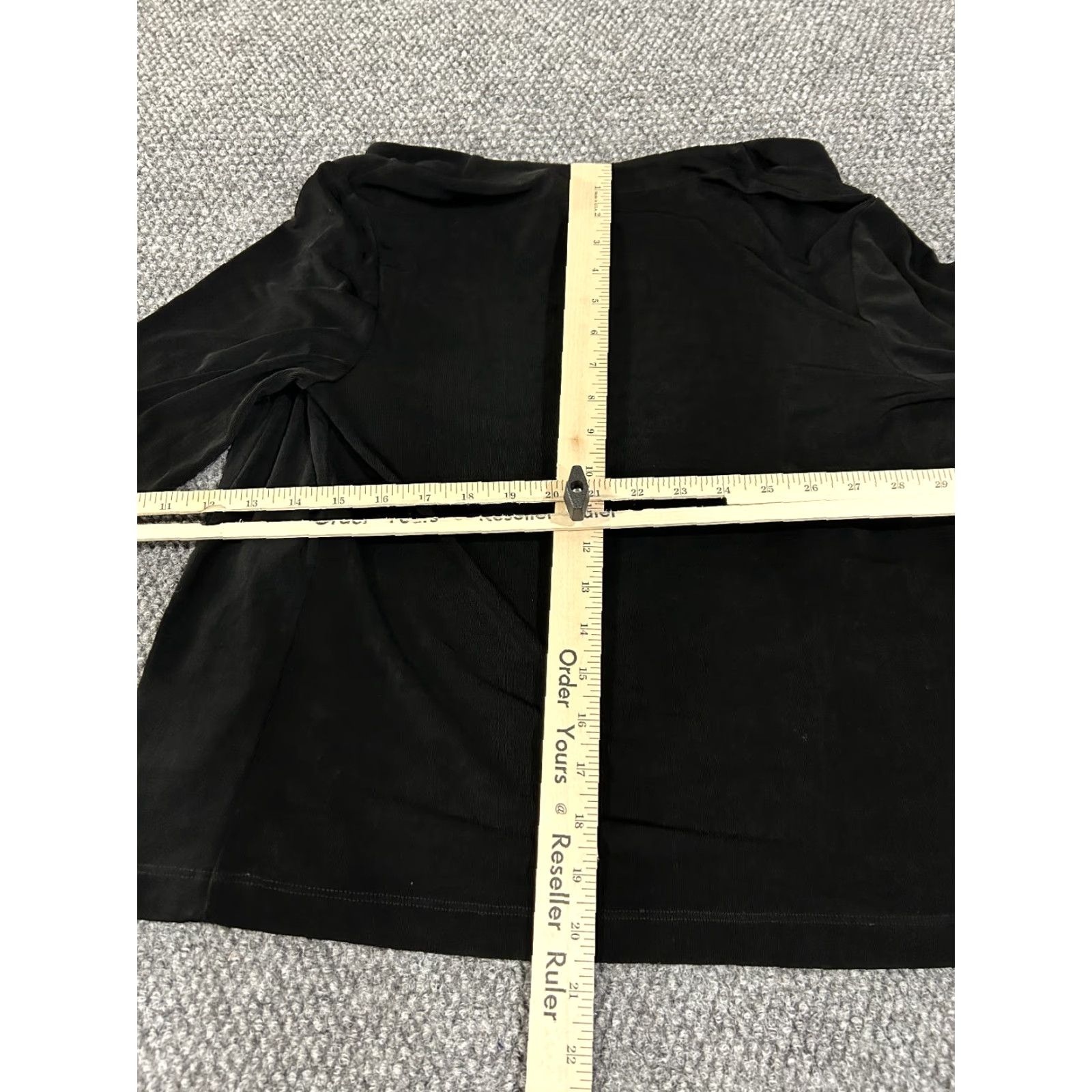 Vintage Chicos Blouse Shirt Womens 0 Black Long Sleeve Stretch Casual Knit Polyester Rayon Spandex Scoop Neck Size XS / US 0-2 / IT 36-38 - 7 Thumbnail