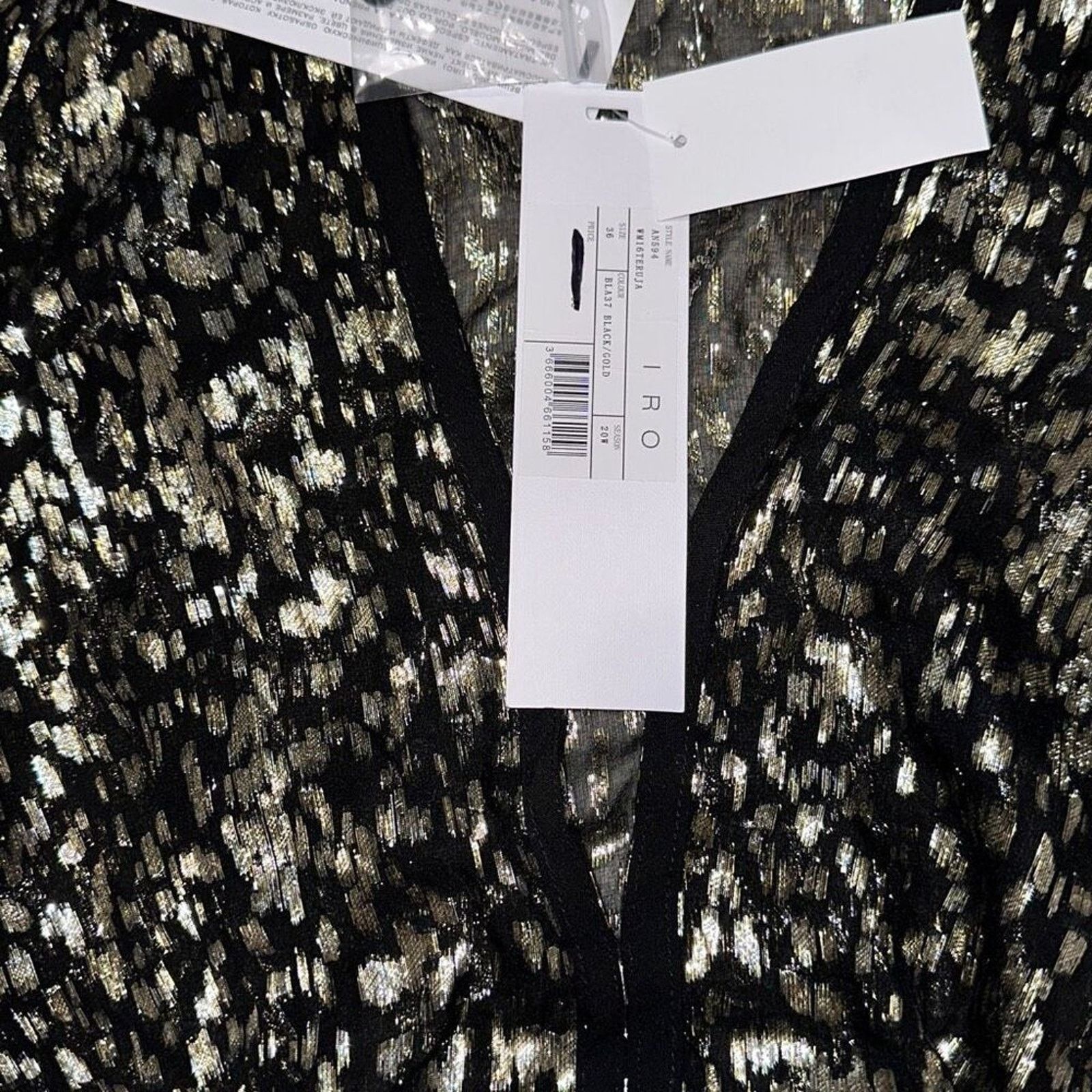 Iro IRO Teruja Metallic V-Neck Blouse | Sz 36, NWT Size S / US 4 / IT 40 - 3 Thumbnail