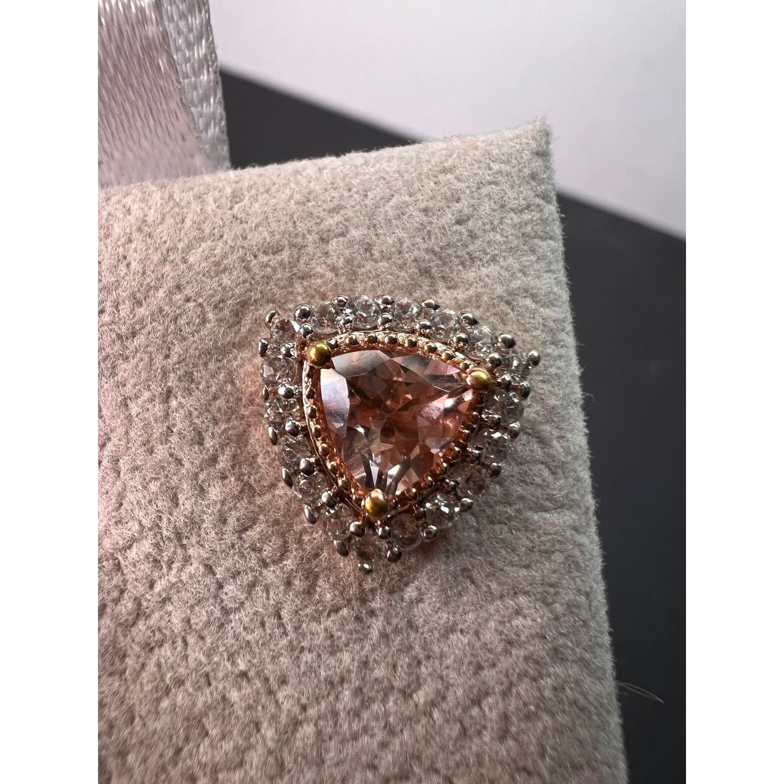 Other Morganite and zircon rose gold over sterling stud earrings Size ONE SIZE - 8 Thumbnail