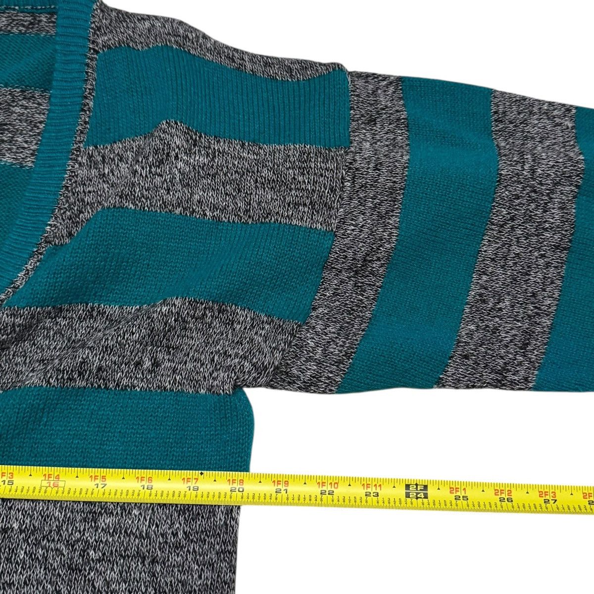 Vintage Vintage Amilano Gray Teal Cardigan Sweater L Oversized Size L / US 10 / IT 46 - 5 Thumbnail