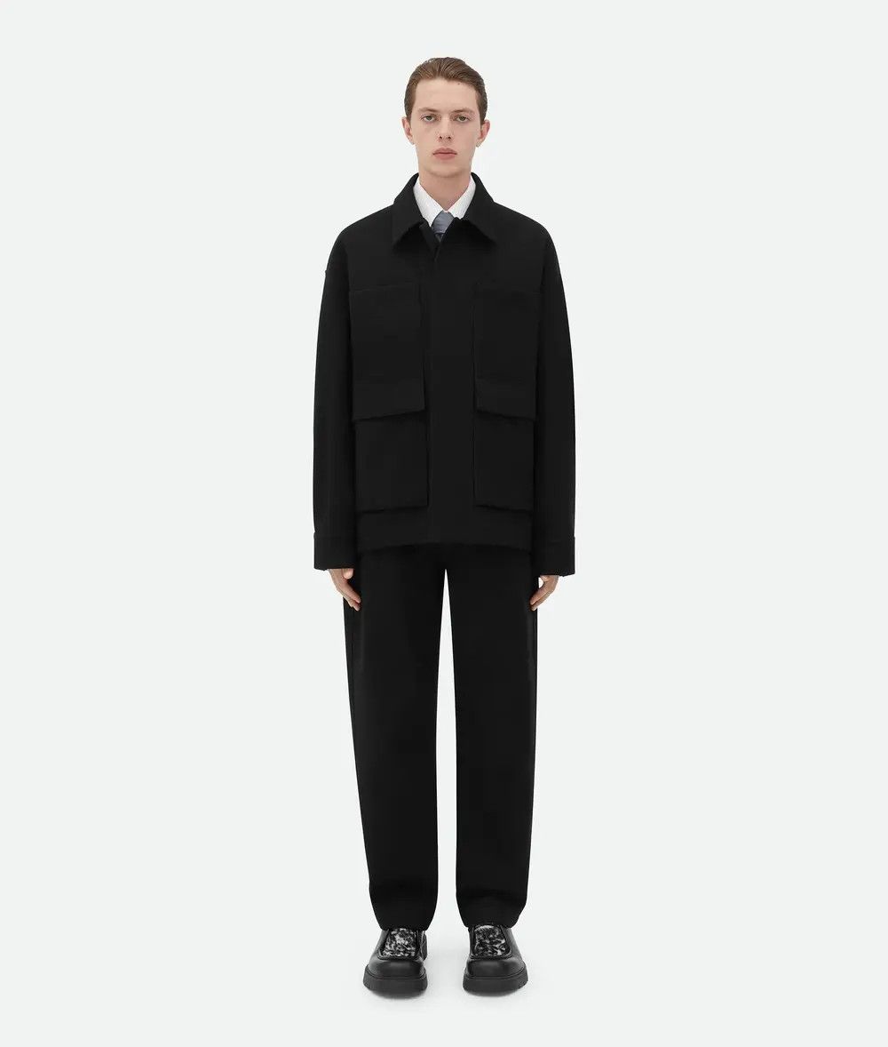 Bottega Veneta o1bcso1str0226 Bonded Cotton Wool Blouson Jacket Black/Navy Size US L / EU 52-54 / 3 - 4 Thumbnail