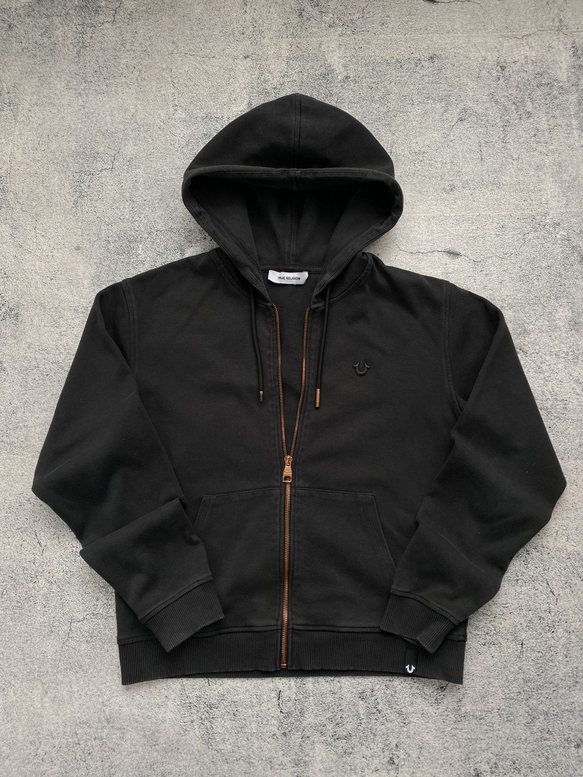 Vintage True Religion Y2K Mini Logo Hype Zip Hoodie