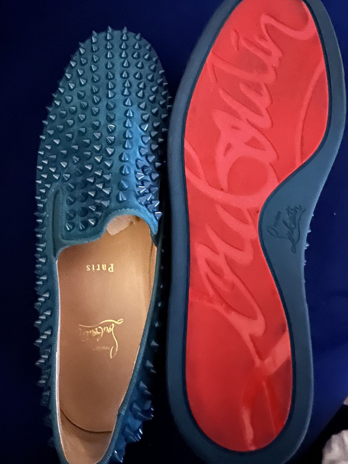 Christian Louboutin Christian Louboutin Roller-Boat Flat Lagune Blue Spikes Size US 11.5 / EU 44-45 - 9 Thumbnail