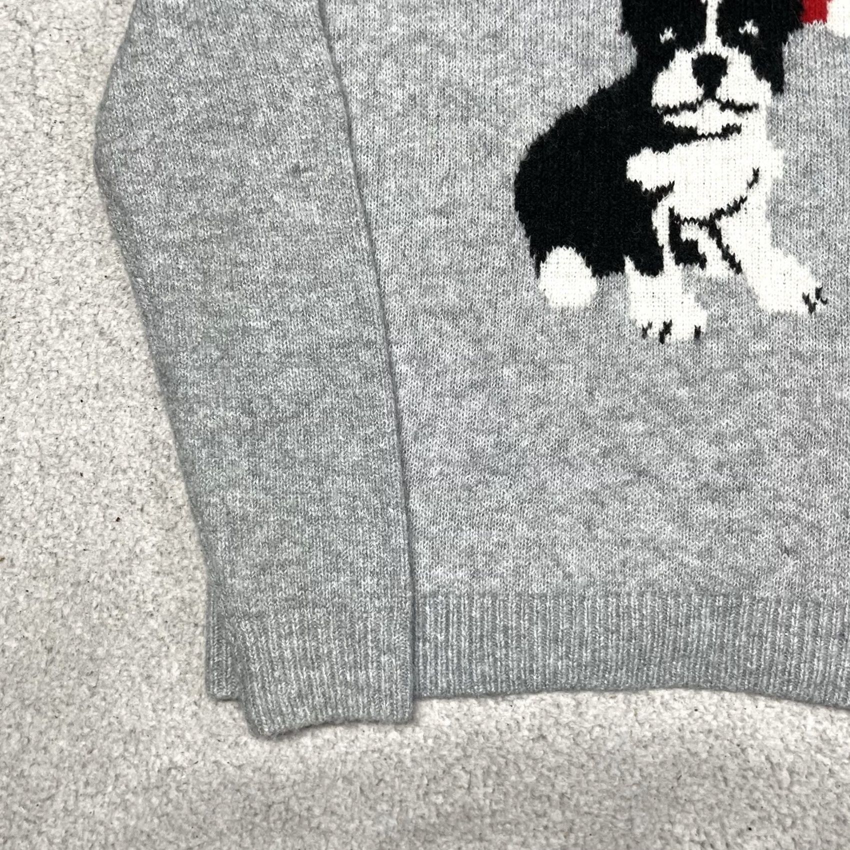 Vintage Cupcakes and Cashmere Dog Sweater Womens L Crew Neck Long Sleeve Gray Knit Pullover Christmas Holiday Animal Pattern Autumn Winter Size L / US 10 / IT 46 - 7 Thumbnail