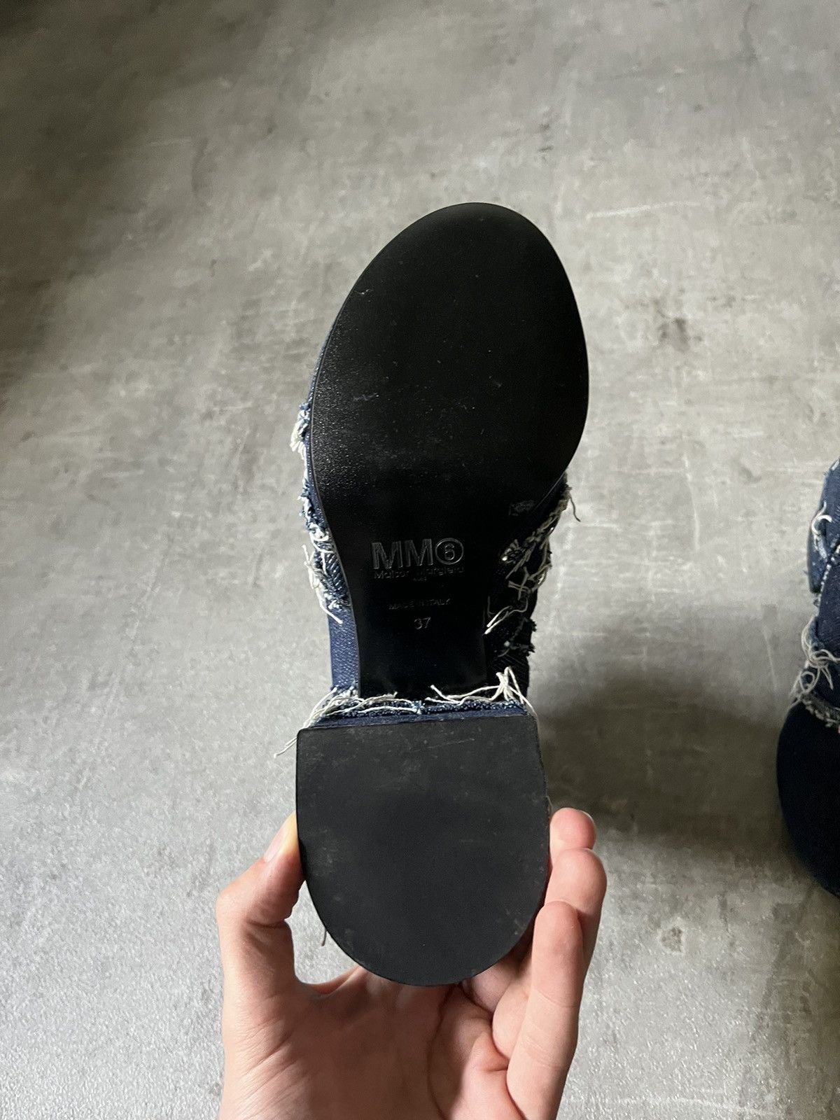 Maison Margiela MM6 Maison Margiela women's denim navy heel boots Size US 6.5 / IT 36.5 - 9 Thumbnail