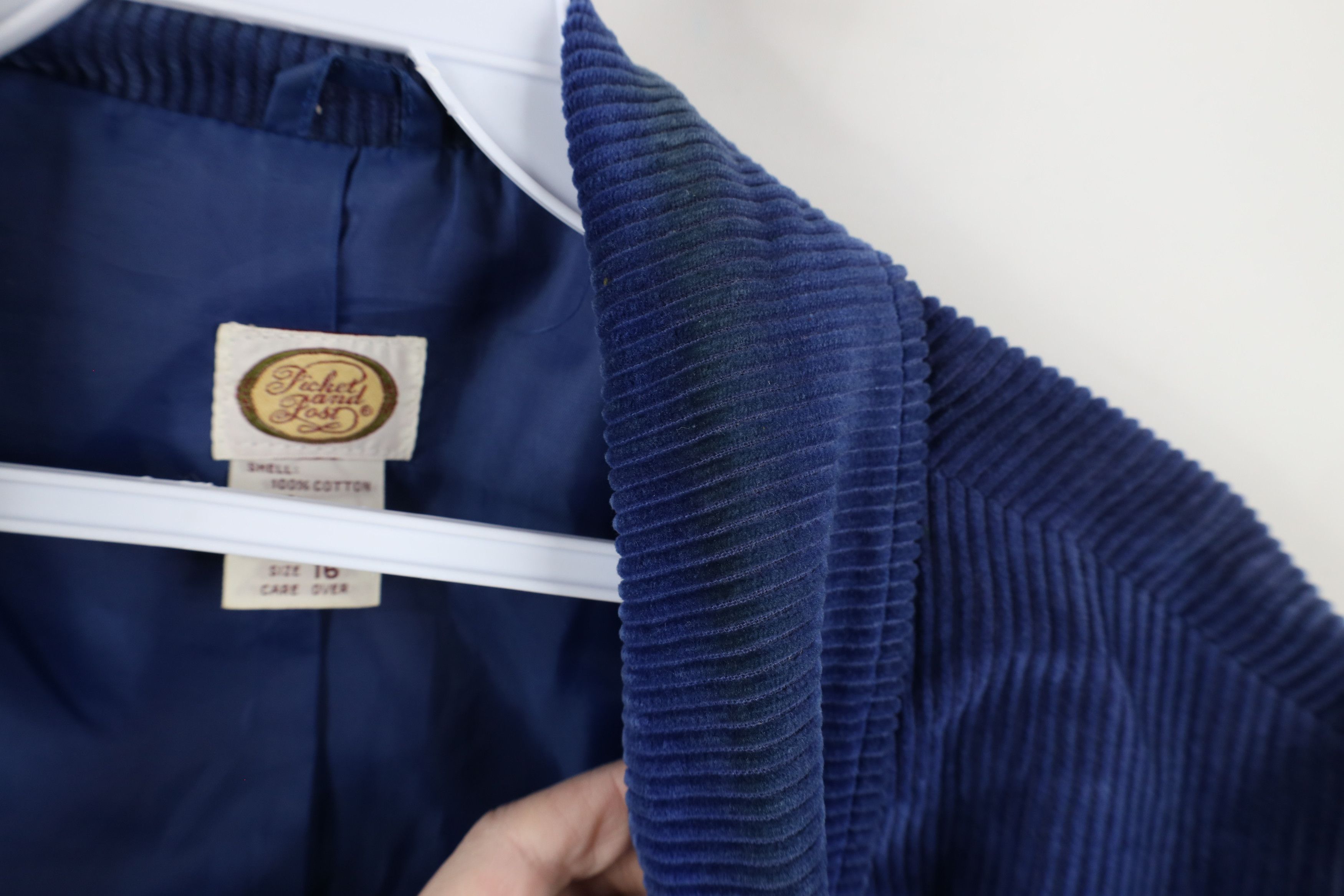 Vintage Vintage 90s Streetwear Corduroy Blazer Jacket Blue Japan Size XXL / US 16-18 / IT 52-54 - 11 Thumbnail