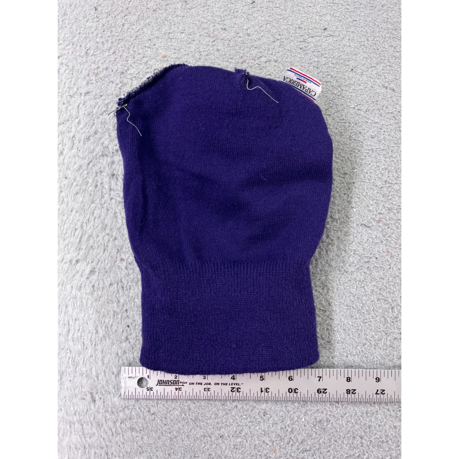 Vintage Capamerica Quick Base Beanie Toque Adult One Size Purple Gray Knit Acrylic Pom Made In USA Mens Womens Unisex Hat Size ONE SIZE - 7 Thumbnail