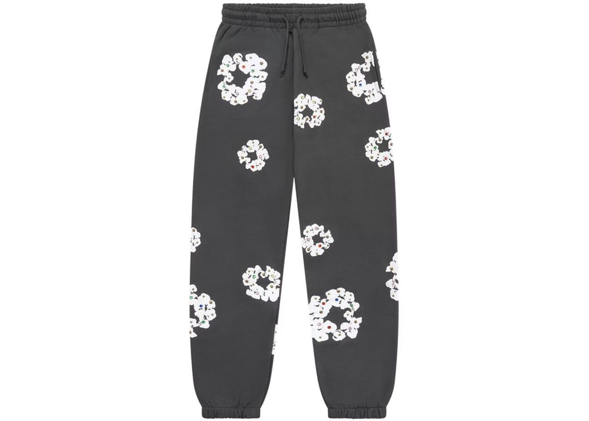 DENIM TEARS Rhinestone Cotton Wreath Sweatpants Medium Size US 32 / EU 48 - 1 Thumbnail