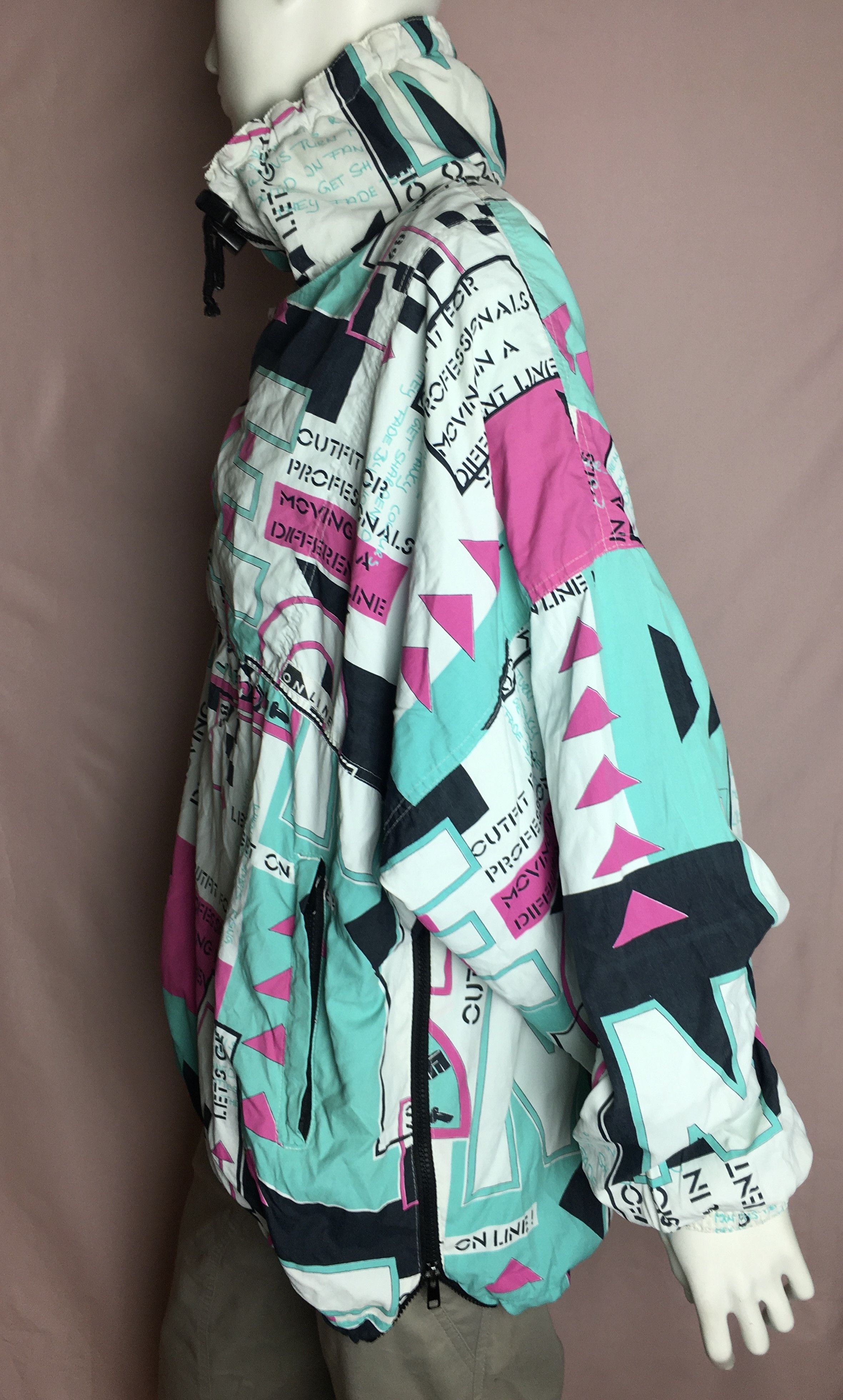 Vintage ONLINE Vintage 90s Geometric Anorak Jacket Retro Streetwear Size US S / EU 44-46 / 1 - 2 Thumbnail
