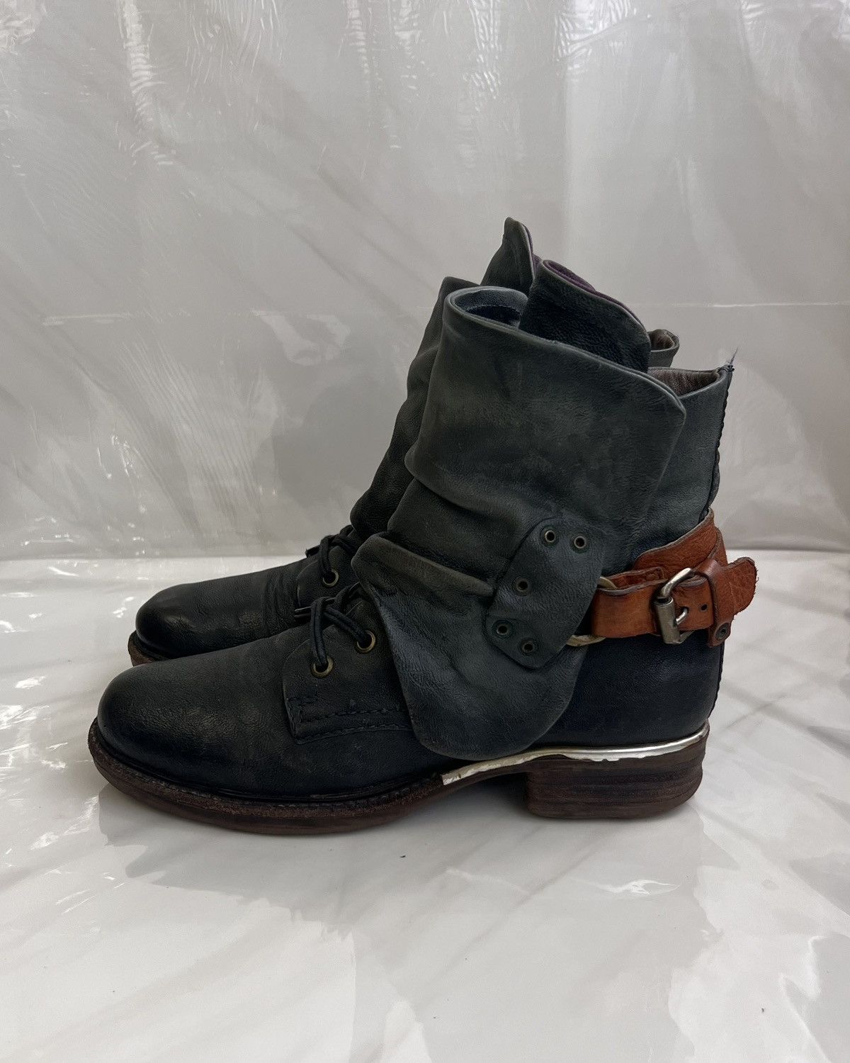 A.S.98 As 98 Airstep Zipper Boho Biker Green distressed boot Size US 8 / IT 38 - 5 Thumbnail