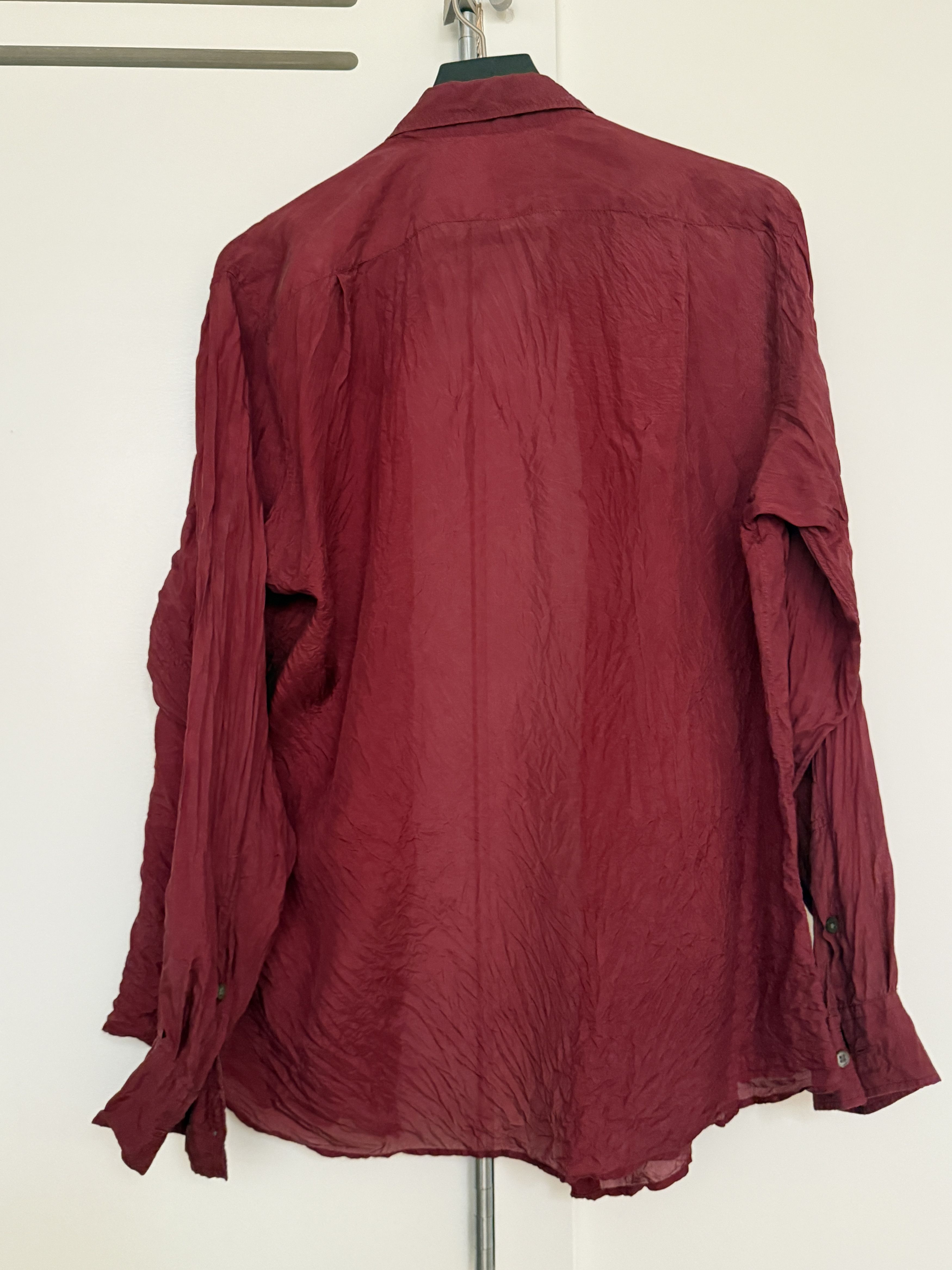 Duckie Brown Burgundy Flowy Silk Shirt Size US M / EU 48-50 / 2 - 4 Thumbnail