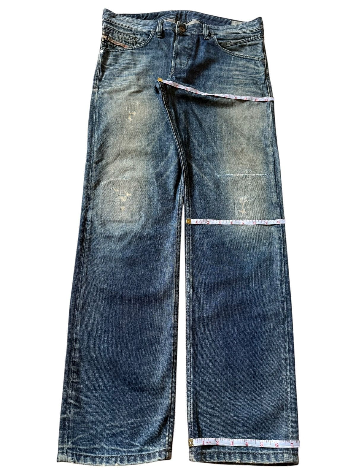 Diesel Vintage Diesel Belther Mud Wash Distressed Jeans Size 35" - 8 Thumbnail