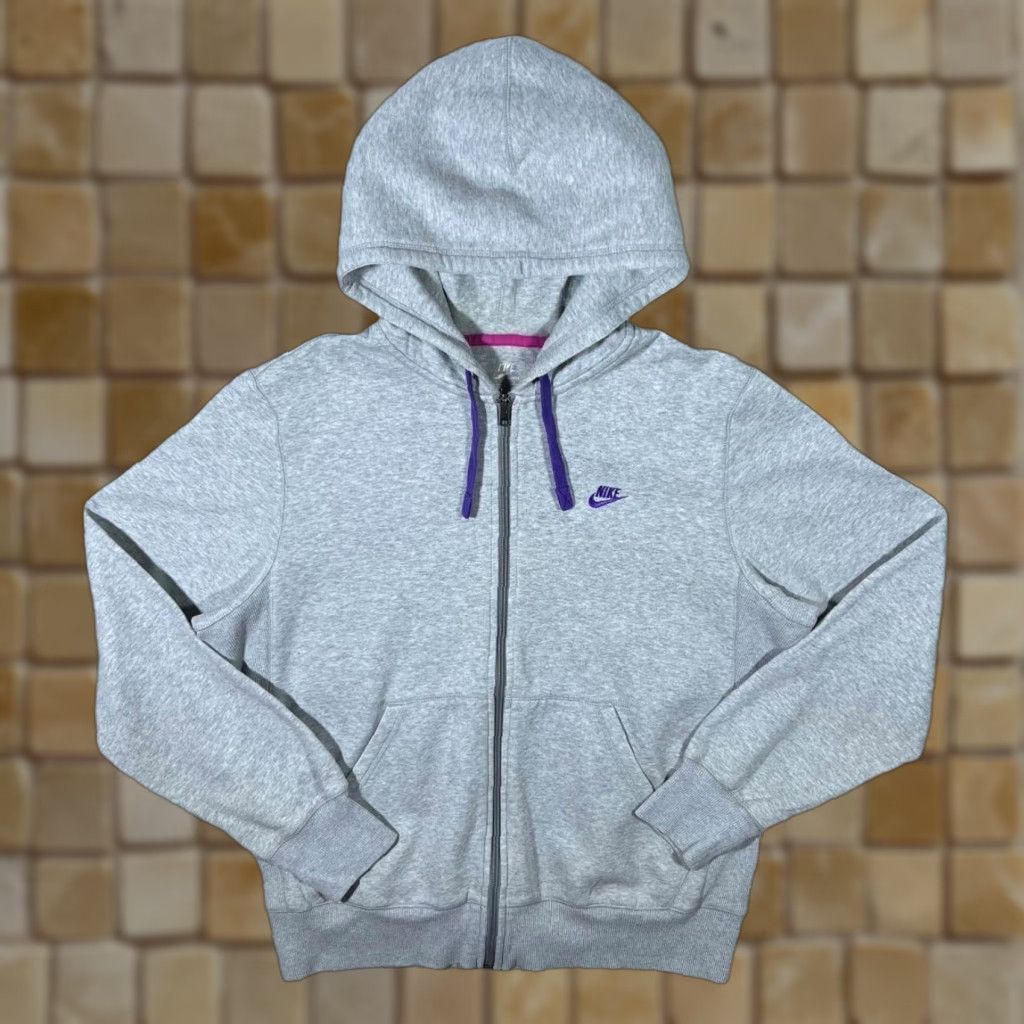 Nike Nike Classic Basic Embroidered Mini Logo Grey Zip Hoodie Large Mens Hoodie Heritage Vintage Style Size US L / EU 52-54 / 3 - 1 Thumbnail