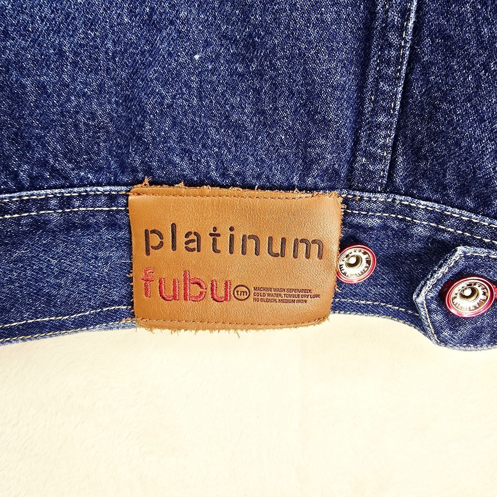 Fubu Vintage Platinum FUBU Denim Jacket Mens XL Blue Hip Hop Y2K Size US XL / EU 56 / 4 - 11 Thumbnail