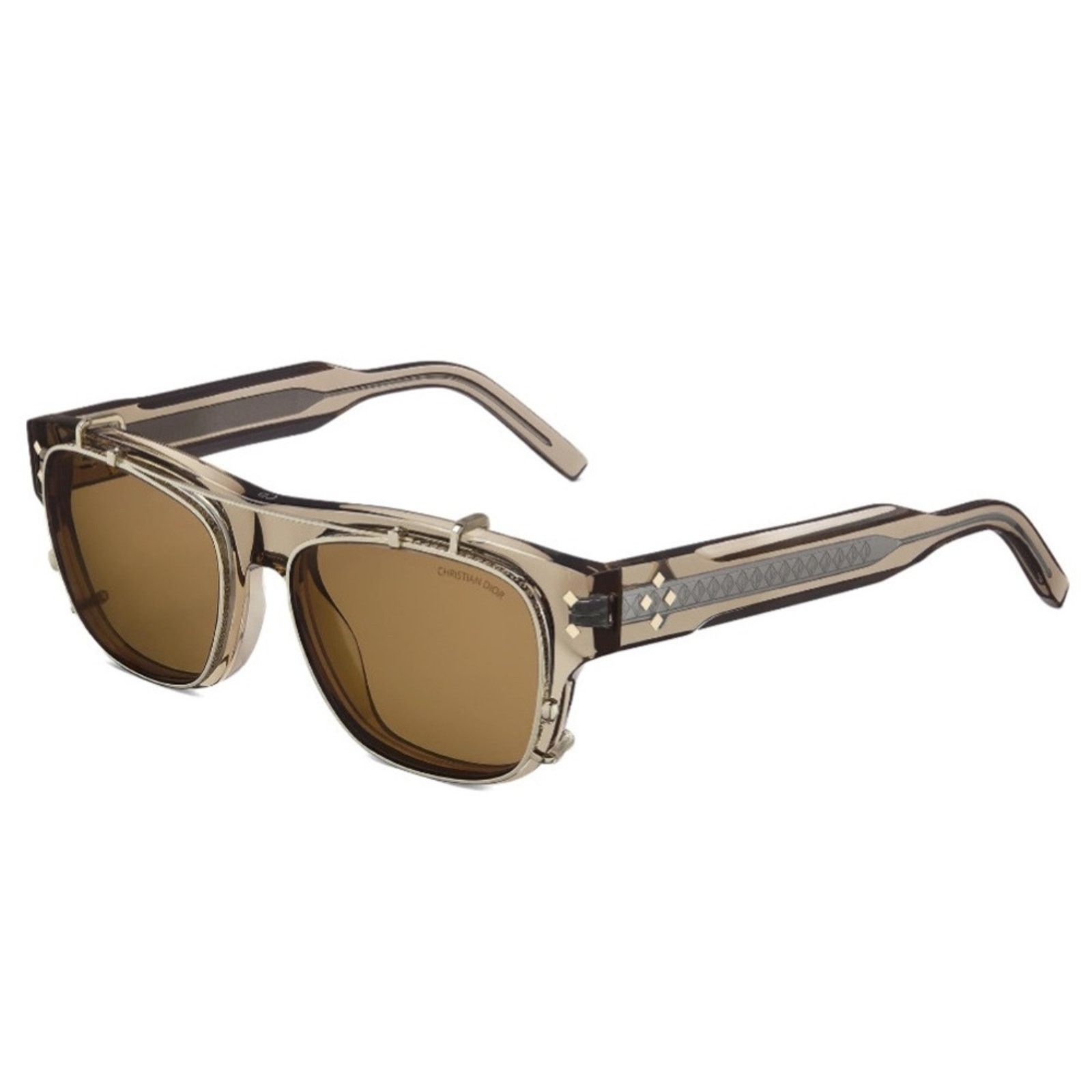 Dior New! Dior CD DIAMONDO S10I 64BB Crystal Brown Clip On Men Size ONE SIZE - 2 Thumbnail