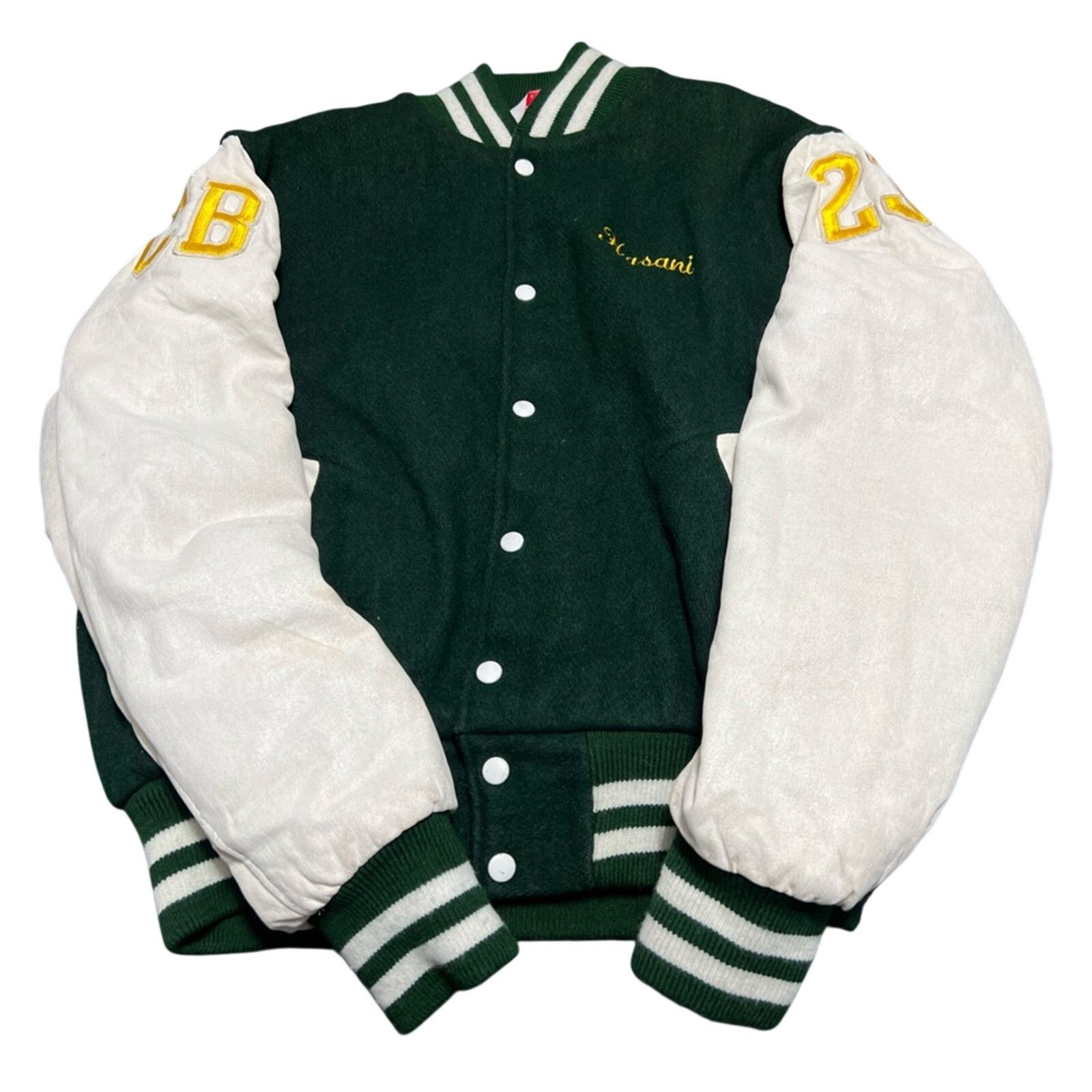 Other 90’s Union Made Holy Cross Football Jacket Leather Wool Size US XL / EU 56 / 4 - 3 Thumbnail