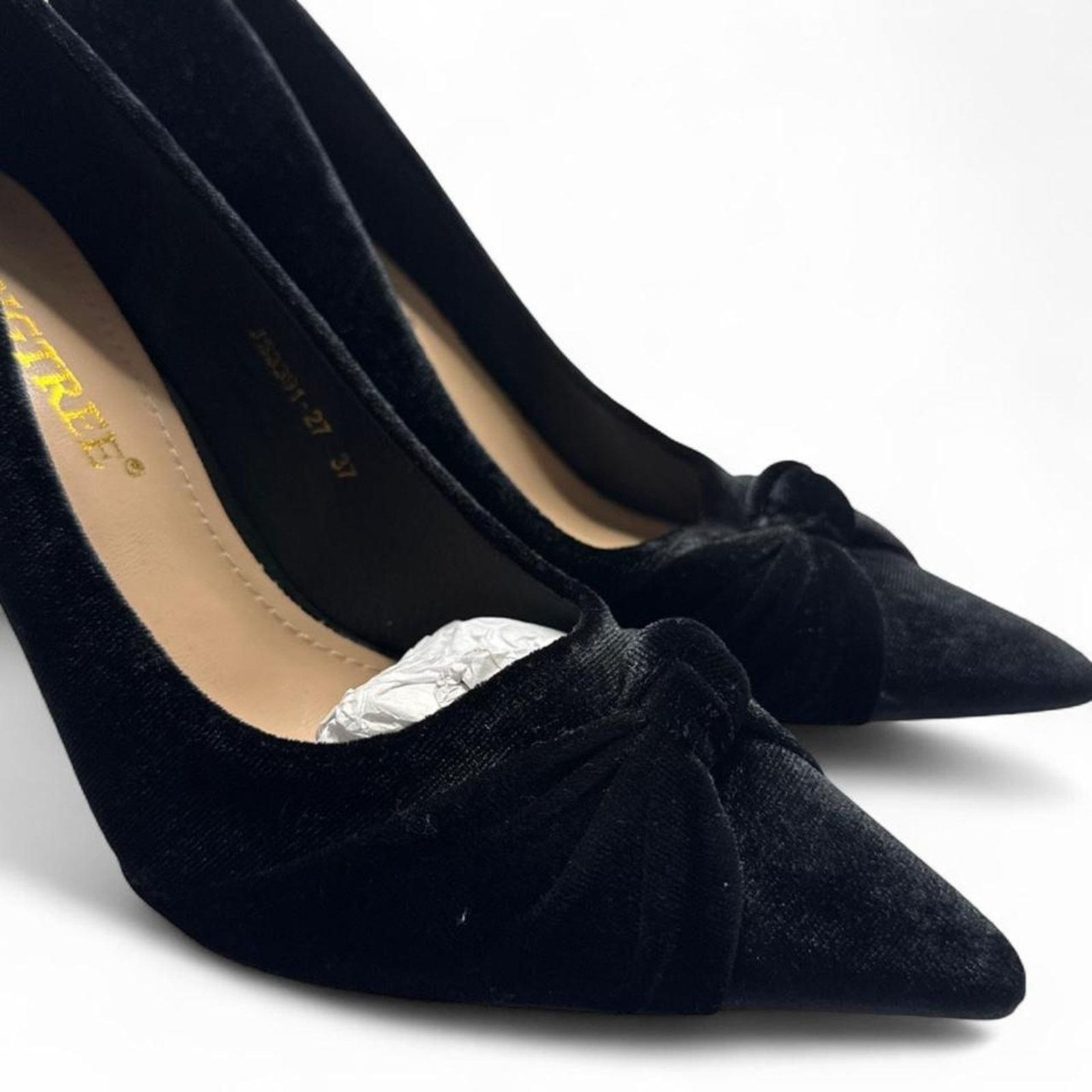 Other Big Tree Black Velour Heels Bow Detail Never Worm size 7(37) Size US 7 / IT 37 - 3 Thumbnail