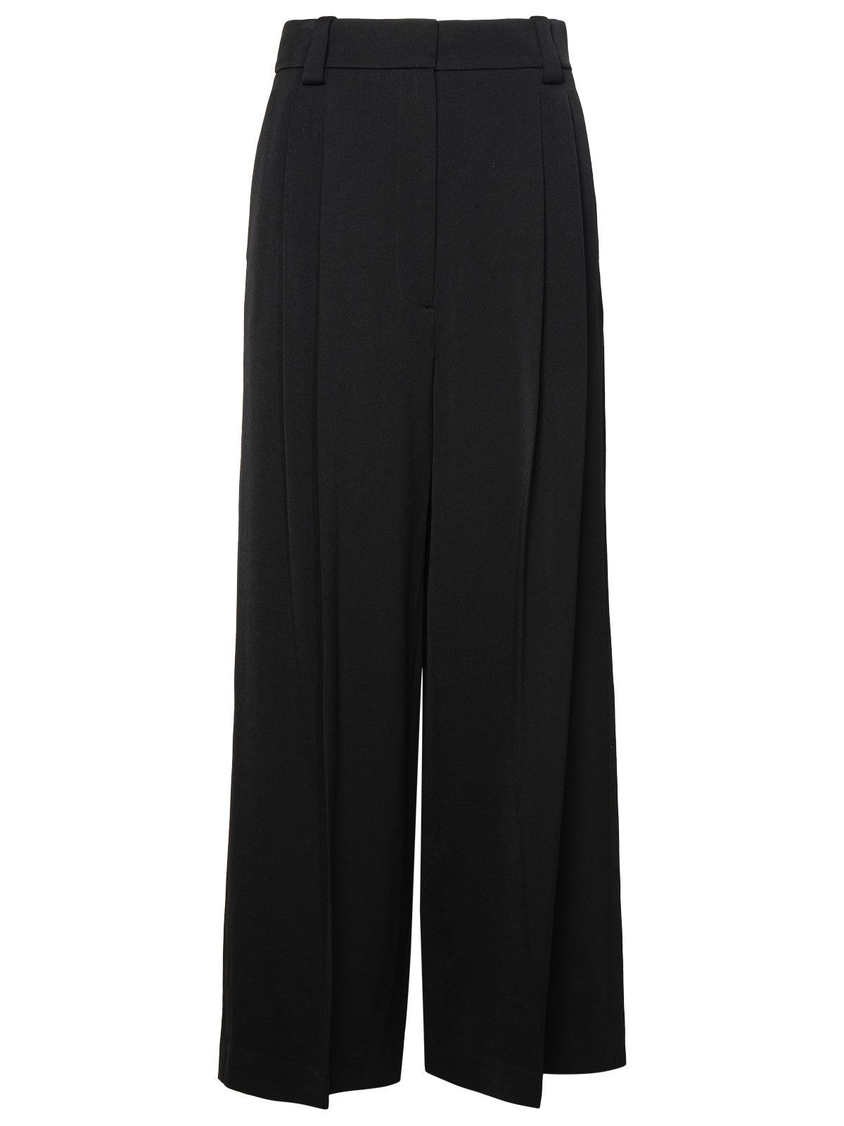 image of Khaite Black Virgin Wool Blend Tailored Trousers, Women's (Size 26)