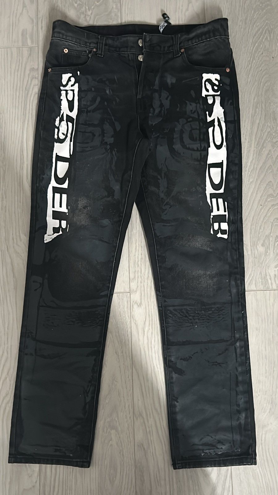 パンツ Spider Worldwide denim jeans spider worldwide washed denim pants size 30, slim | Depop