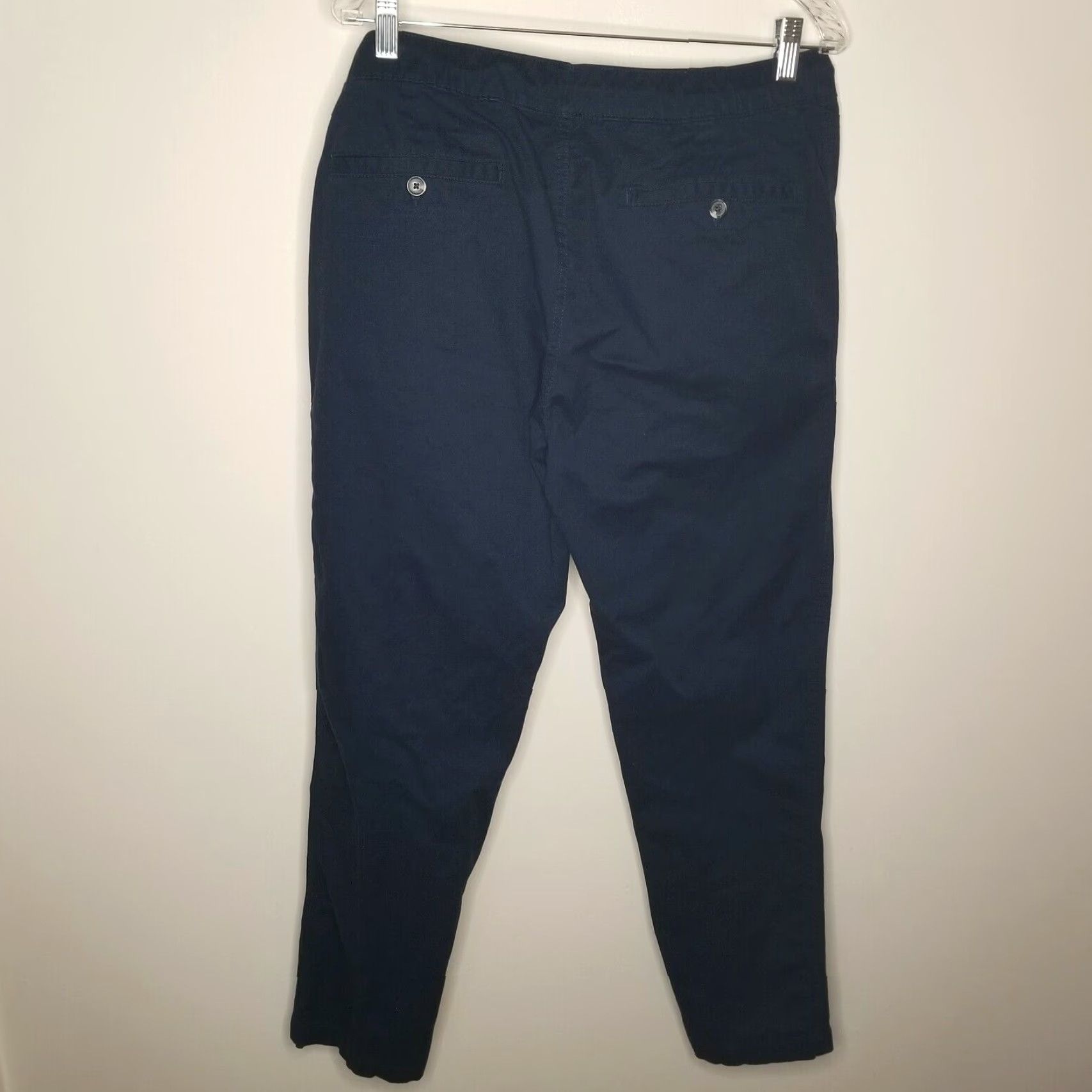 George George Womens Elastic Waist Draw String Chino Pants Medium Blue Size 32" / US 10 / IT 46 - 4 Thumbnail