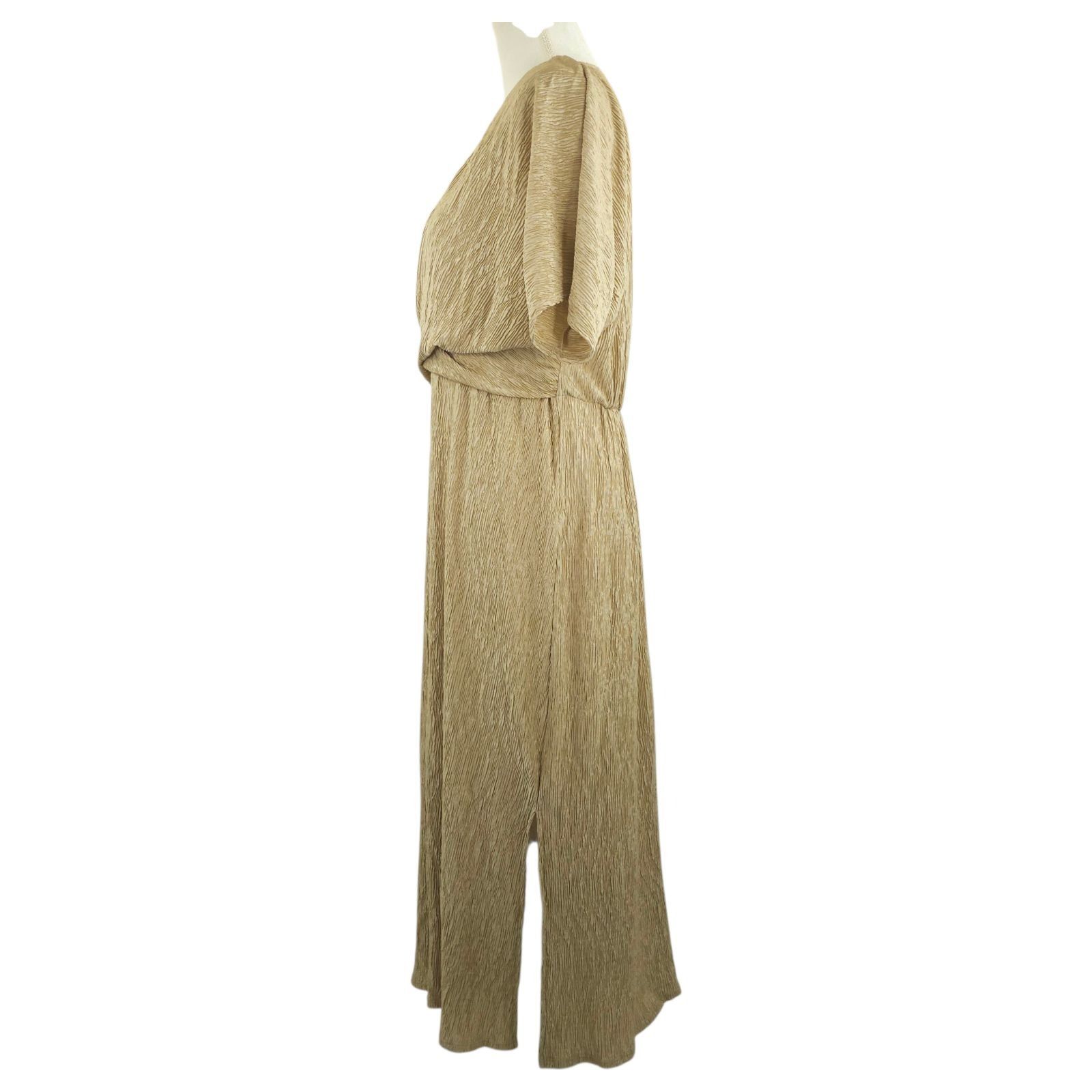 Other Jodifl Dress L Metallic Gold Shimmer Cross Front Maxi Slits Size L / US 10 / IT 46 - 11 Thumbnail