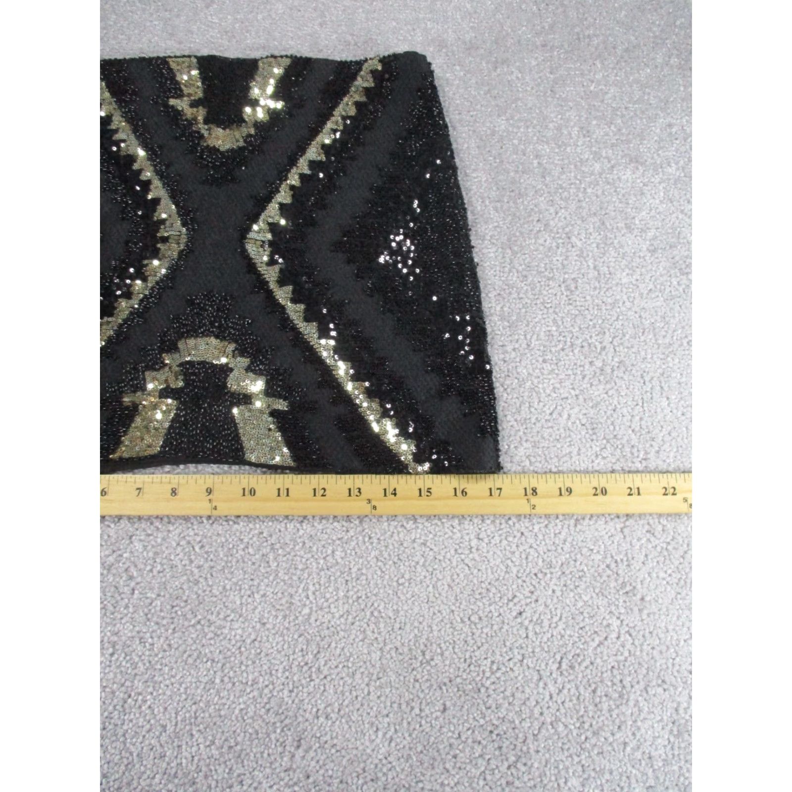 Vintage Fate Skirt Womens Small Black Gold Sequins Mini NEW Size 28" / US 6 / IT 42 - 4 Thumbnail