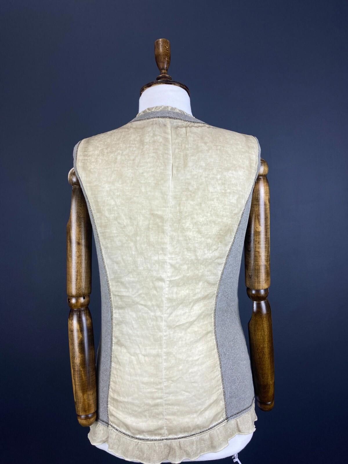 Designer Elisa Cavaletti Club Ivory Desiner Tank Top Blouse Size L Size L / US 10 / IT 46 - 8 Thumbnail