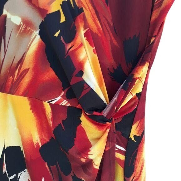 Other Vtg Cache Fiery Tropical Floral Mock Wrap Dress Sz M Stretch Size M / US 6-8 / IT 42-44 - 6 Thumbnail
