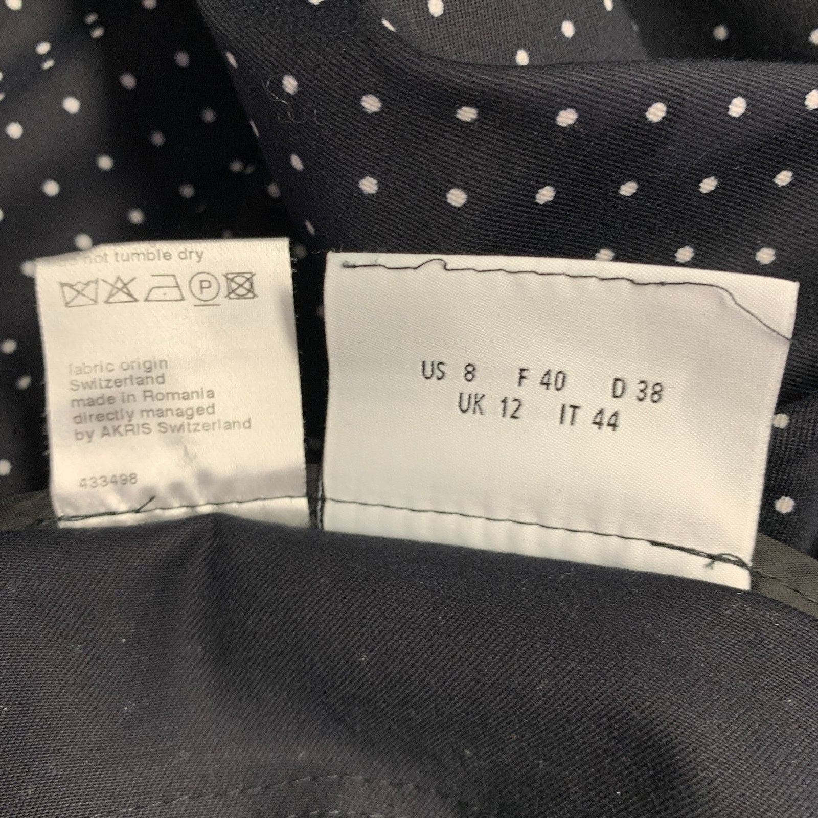 Akris Black White Cotton Blend Dots Side Zipper Casual Pants Size 30" / US 8 / IT 44 - 4 Thumbnail