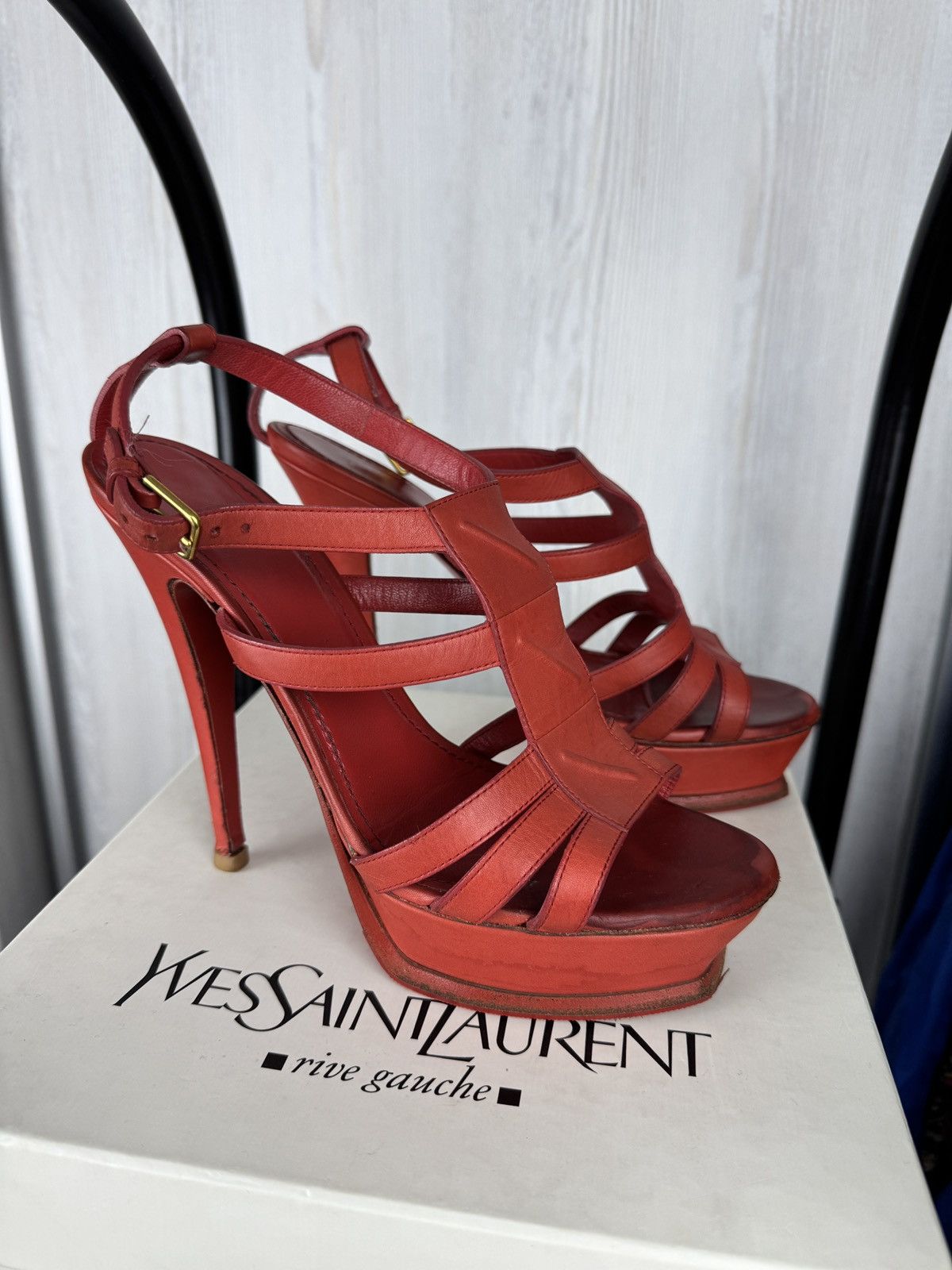 Yves Saint Laurent Yves Saint Laurent Rive Gauche Riveg 105 Platform Sandals Size US 9.5 / IT 39.5 - 7 Thumbnail