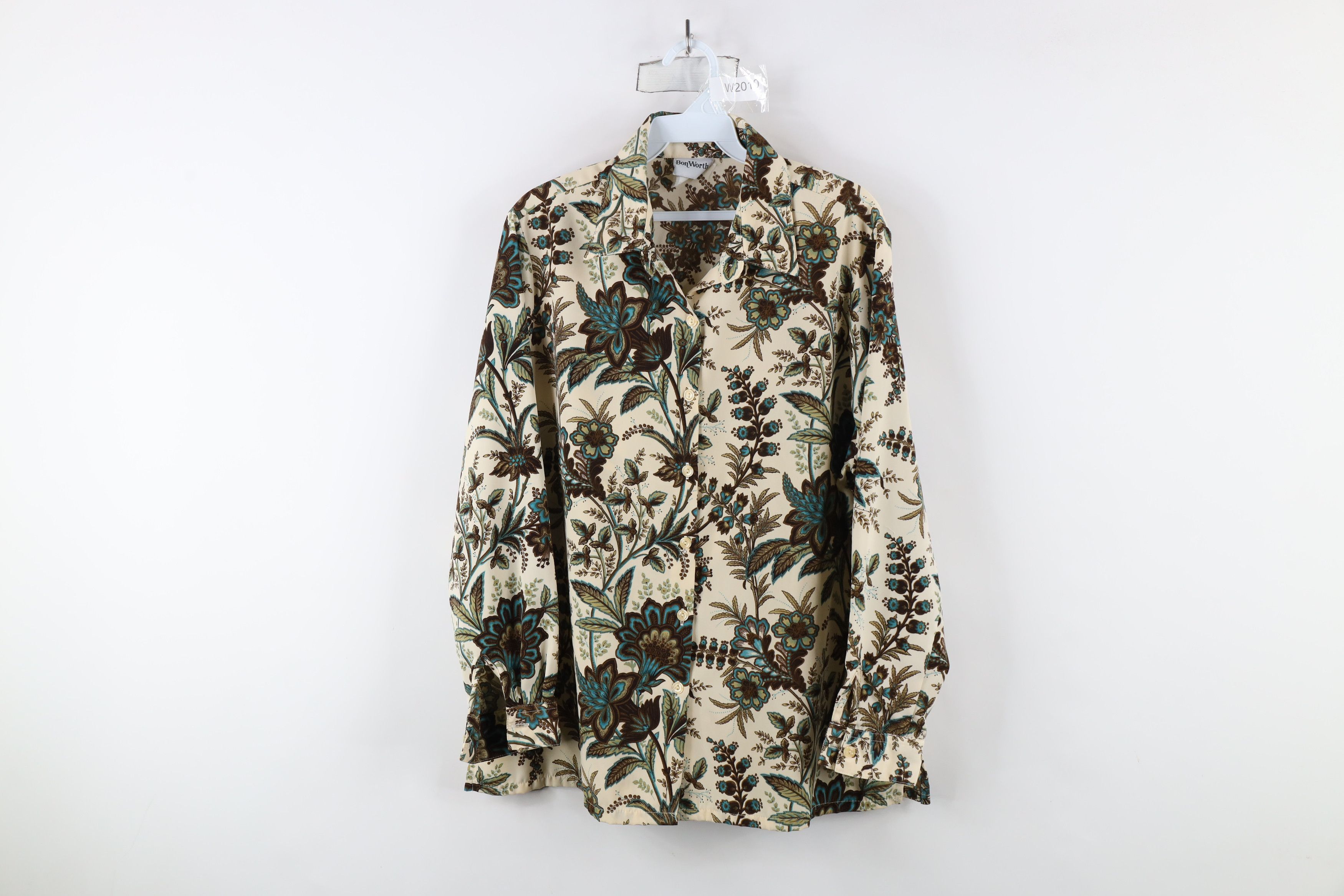 Vintage Vintage 90s Streetwear Flower Geometric Knit Button Shirt Size L / US 10 / IT 46 - 1 Thumbnail