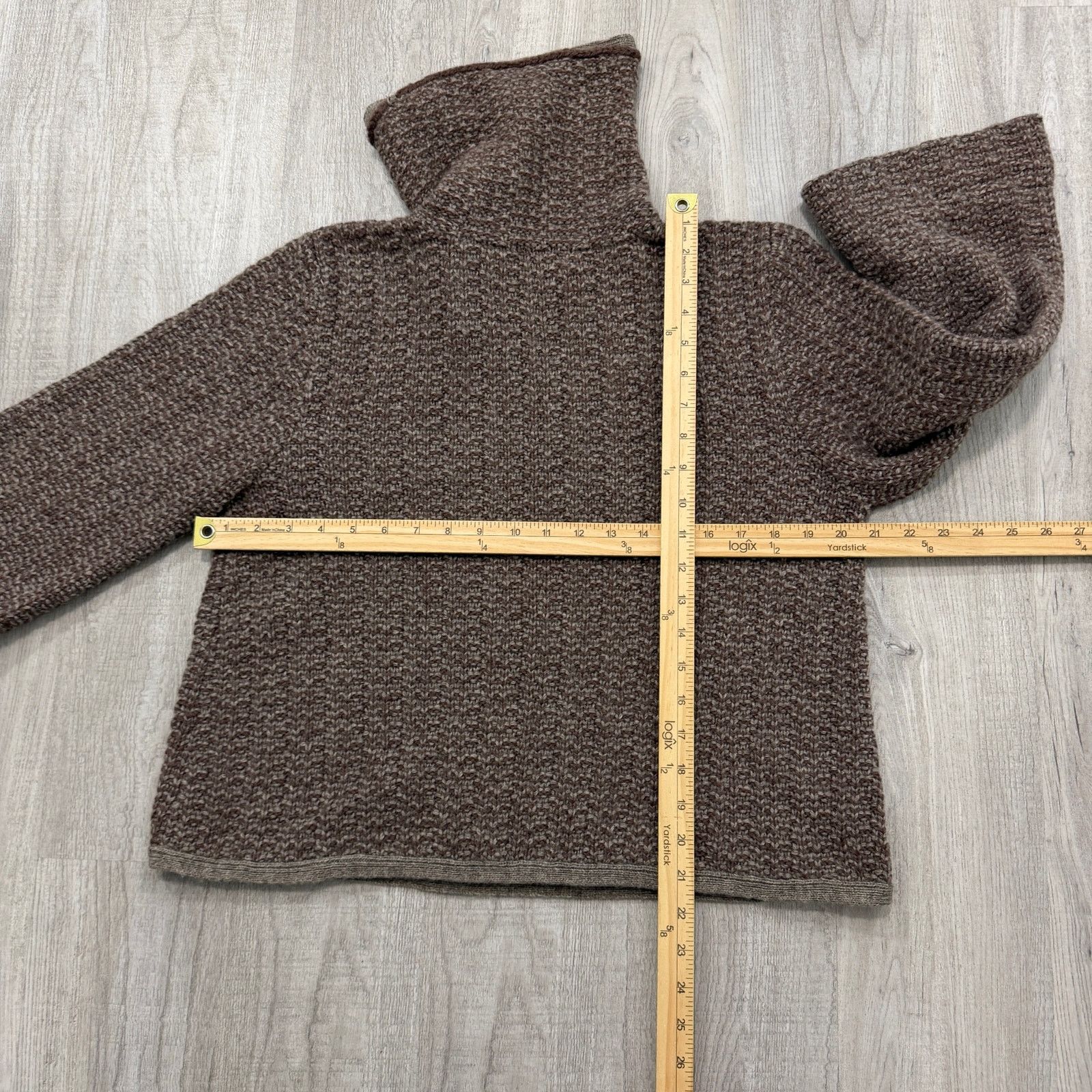 Vintage J Peterman 100% Wool Sweater Size Extra Small CS Brown Knit Size XS / US 0-2 / IT 36-38 - 7 Thumbnail