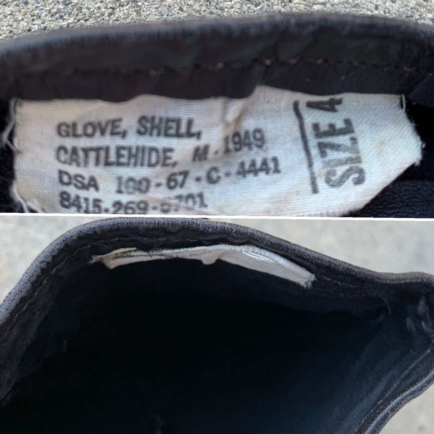 Vintage VINTAGE military glove shell cattlehide M 1949 black leather gloves shell Size 4 Size ONE SIZE - 3 Thumbnail