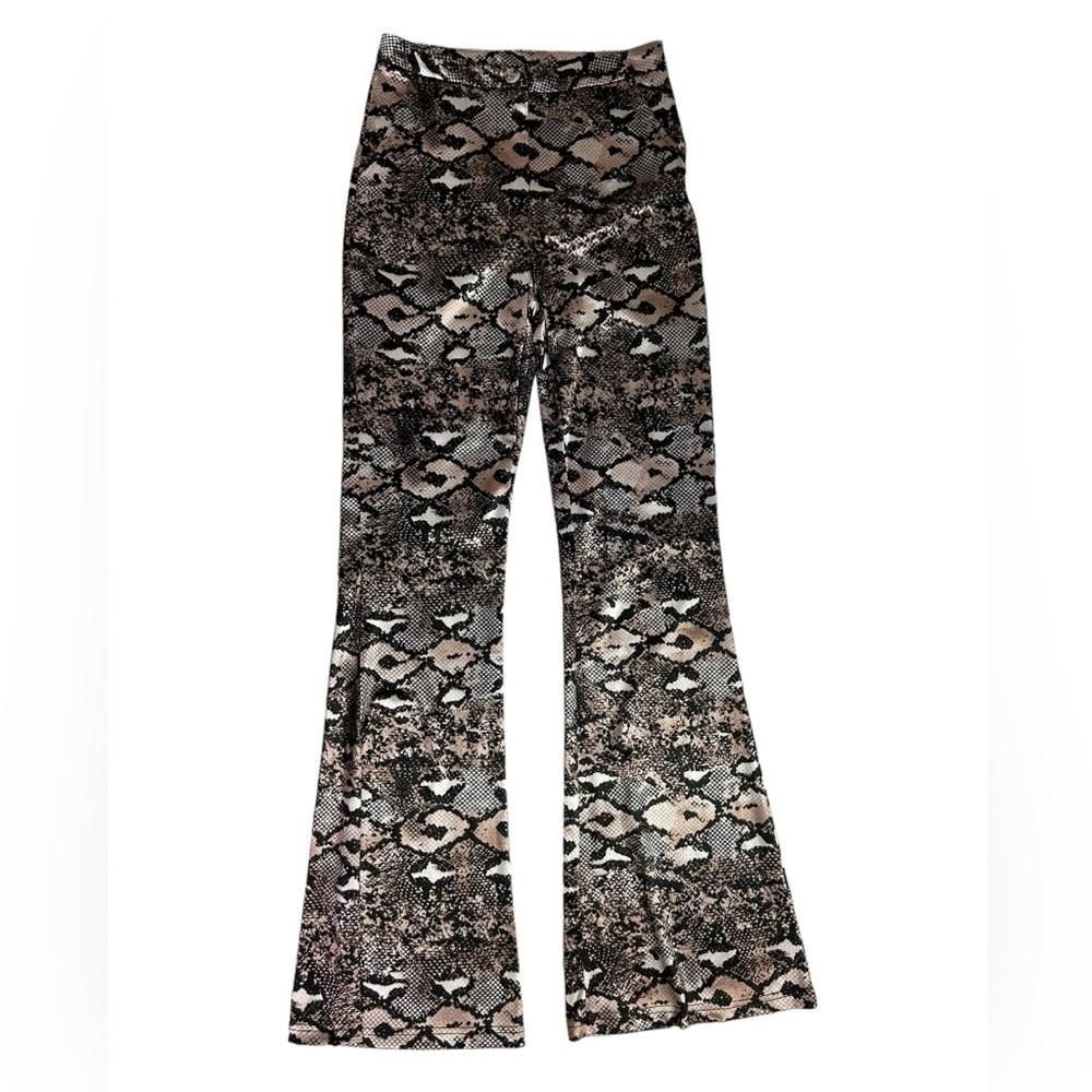 REVOLVE Milk & Honey l Satin Snakeskin Flare Leg Pants Small Size 28" / US 6 / IT 42 - 1 Thumbnail