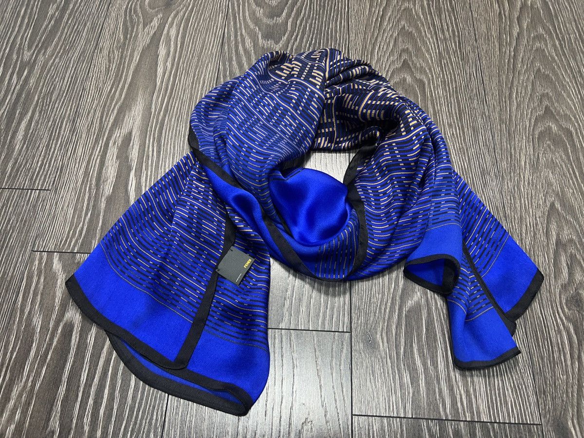 Fendi Fendi Silk Monogram Blue Large Scarve Scarf Size ONE SIZE - 1 Thumbnail