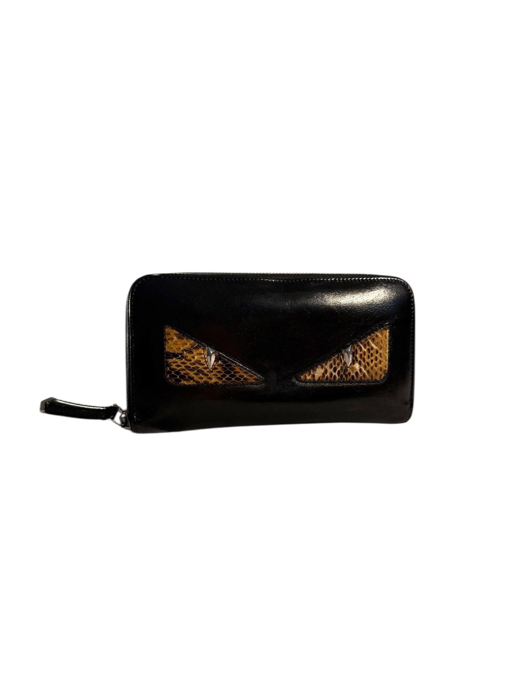 Fendi Vintage Fendi Black Python Bug Eyes Monster Zip Around Size ONE SIZE - 1 Thumbnail