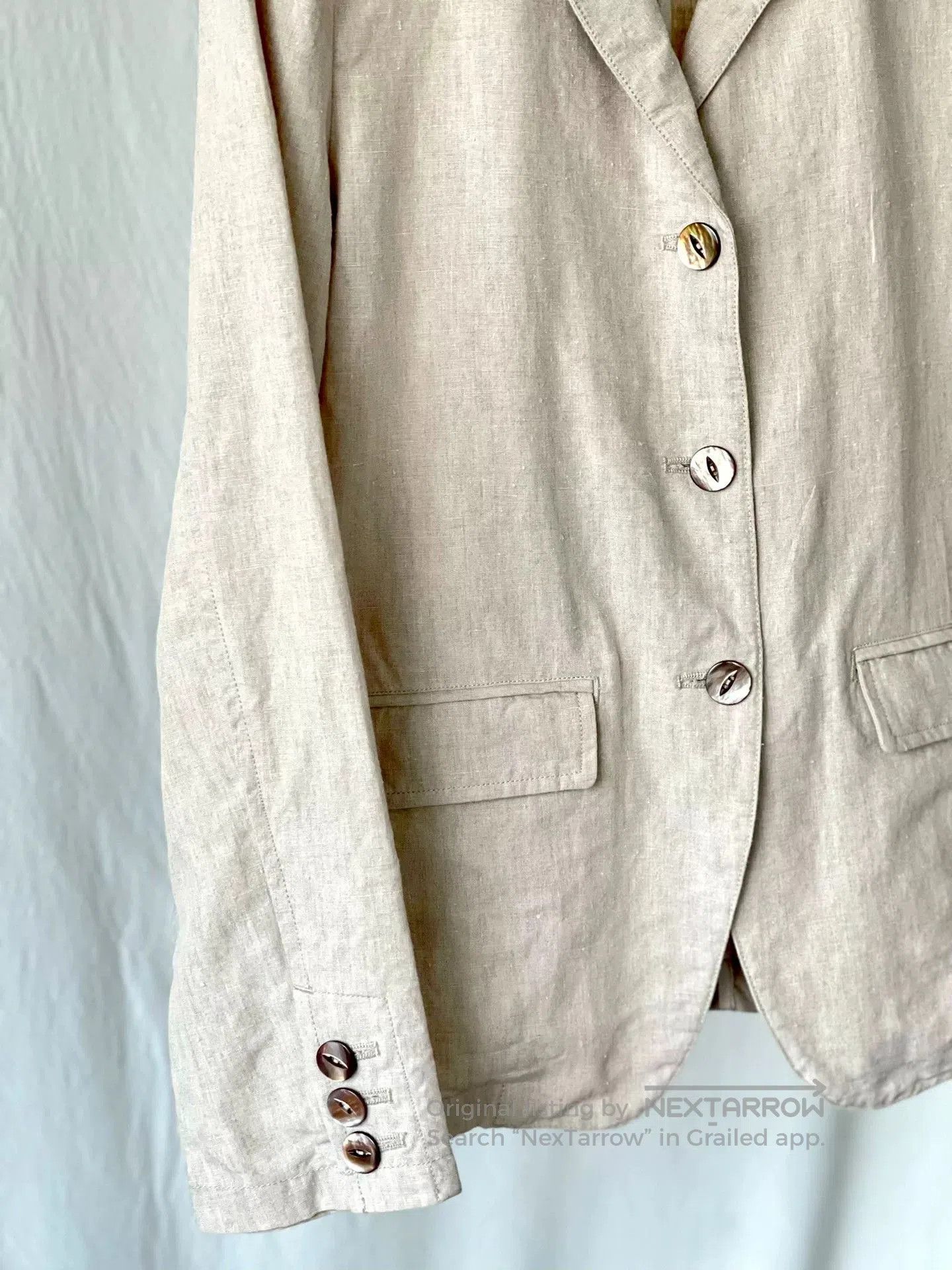 Other Natural Linen Suit Jacket. Size M / US 6-8 / IT 42-44 - 4 Thumbnail