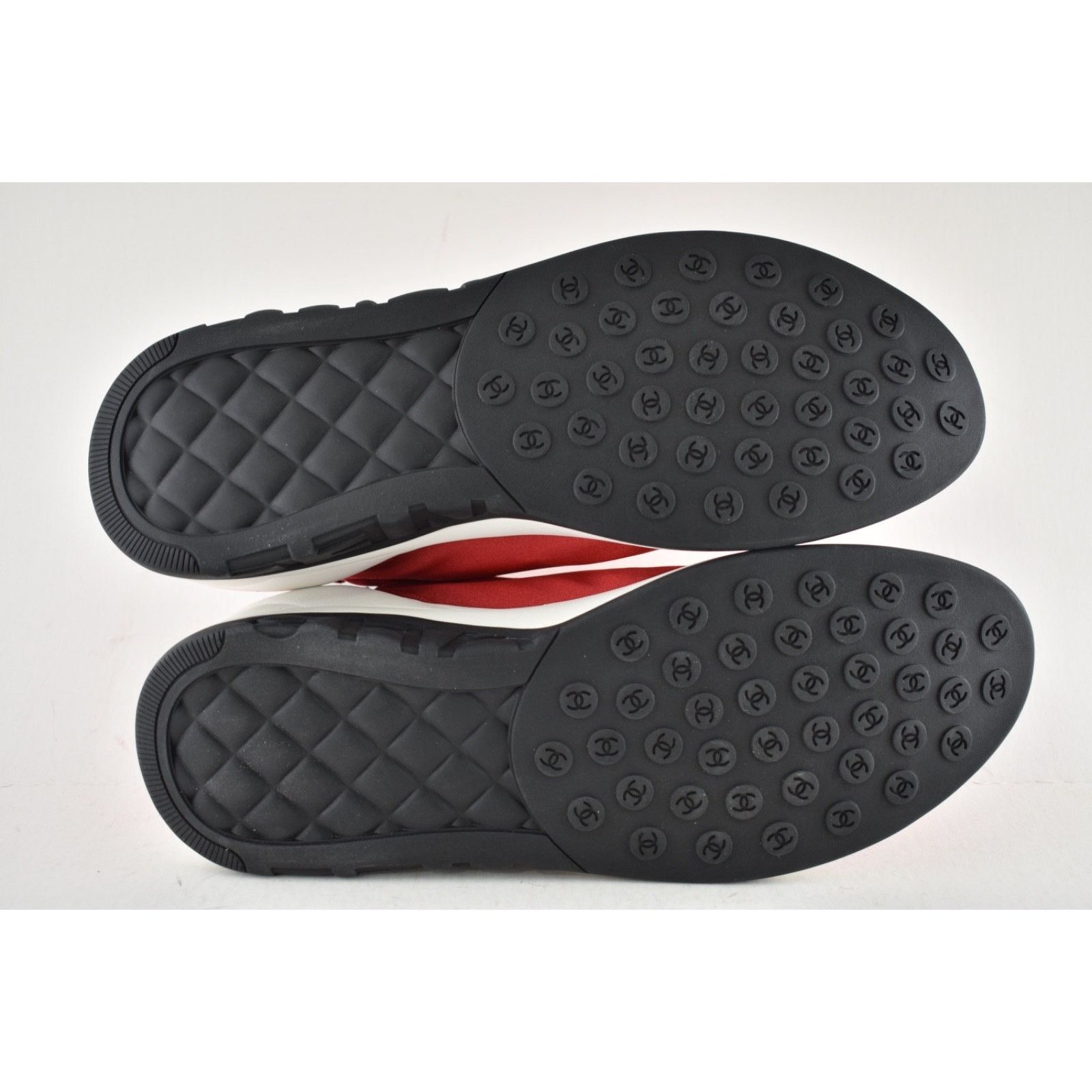 Chanel Chanel Mens 19P Red Lycra White Black CC Logo Lace Low Size US 11 / EU 44 - 12 Thumbnail