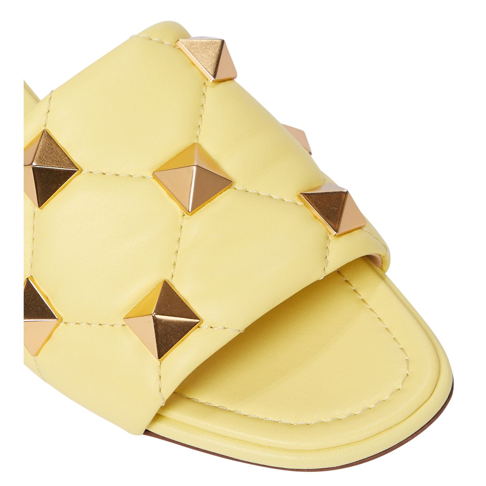 Valentino Valentino Rockstud Roman Stud Lime Yellow Leather Quilted Size US 6 / IT 36 - 4 Thumbnail