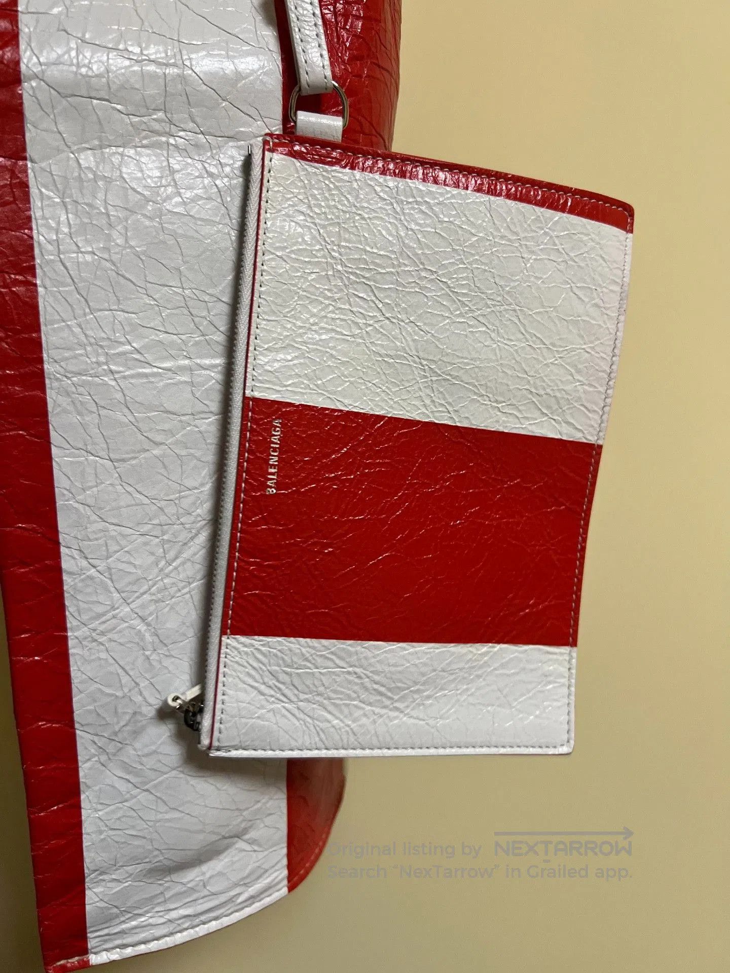 Balenciaga Balenciaga Red White Striped Tote. Size ONE SIZE - 5 Thumbnail