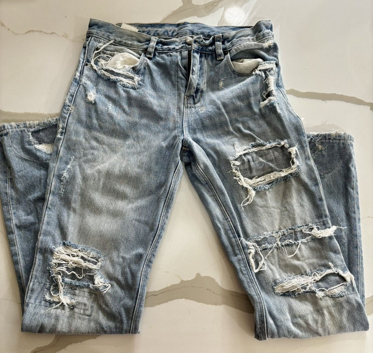 Ksubi Ksubi Men's Distressed Straight Jeans Size US 26 / EU 42 - 1 Thumbnail