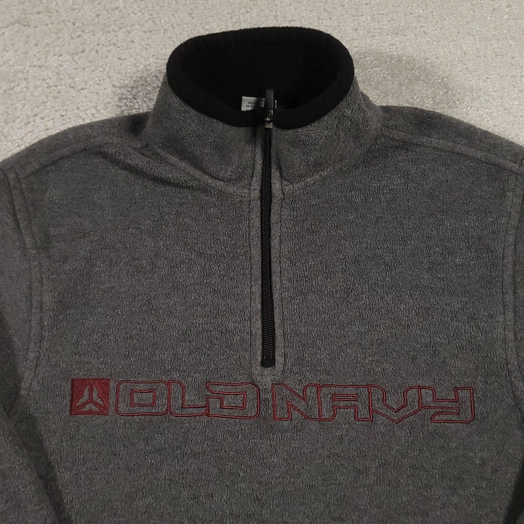 Old Navy VINTAGE Old Navy Pullover Mens S Gray Quarter Zip Fleece Spell Out Logo Size US S / EU 44-46 / 1 - 3 Thumbnail