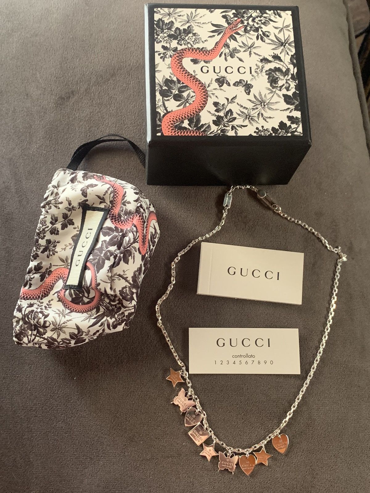 Designer *RARE* New Gucci .925 Italian Sterling Silver Charm Necklace Size ONE SIZE - 1 Thumbnail