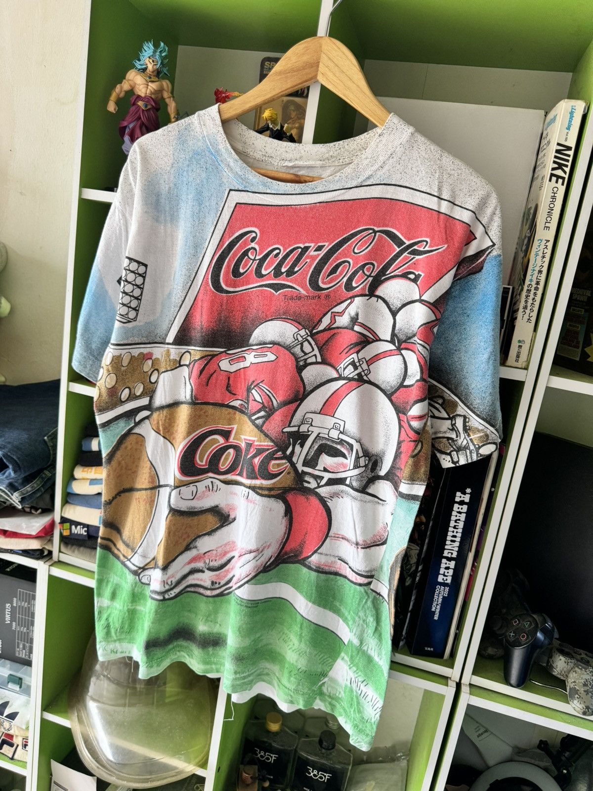 image of Vintage Coca Cola 90's Full Print in White, Men's (Size Large)