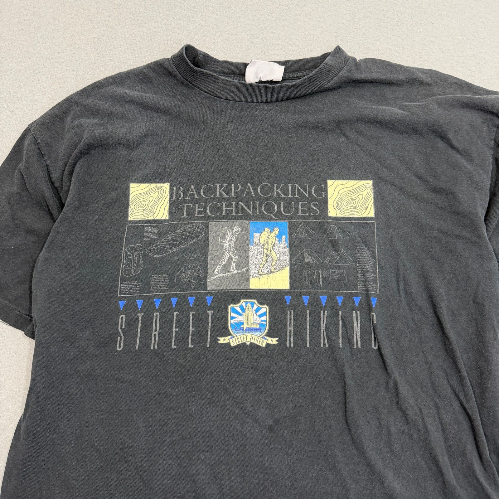 Vintage Vintage Backpacking Techniques Shirt Men's XL Black 90s Size US XL / EU 56 / 4 - 2 Thumbnail