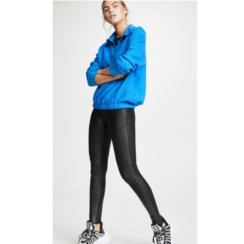 Spanx SPANX Faux Leather Moto Leggings in Black L Size 32" / US 10 / IT 46 - 1 Thumbnail