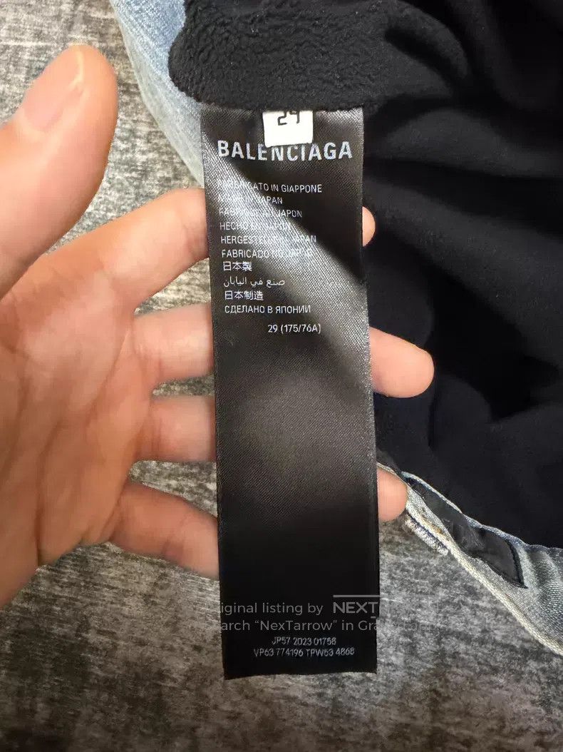 Balenciaga Balenciaga Washed Distressed Wide Leg Jeans Size US 29 - 5 Thumbnail