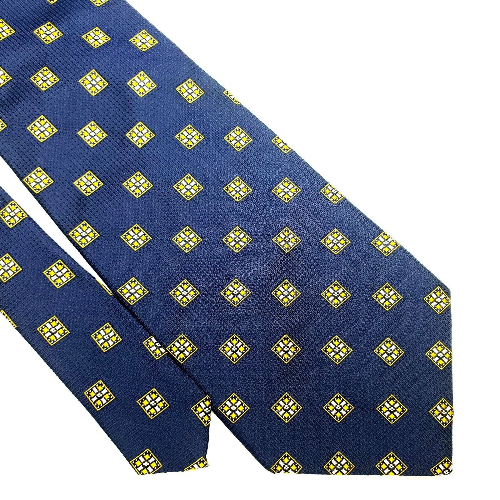 Paul Fredrick Paul Fredrick Silk Tie Blue Woven Geometric Short Size ONE SIZE - 1 Thumbnail